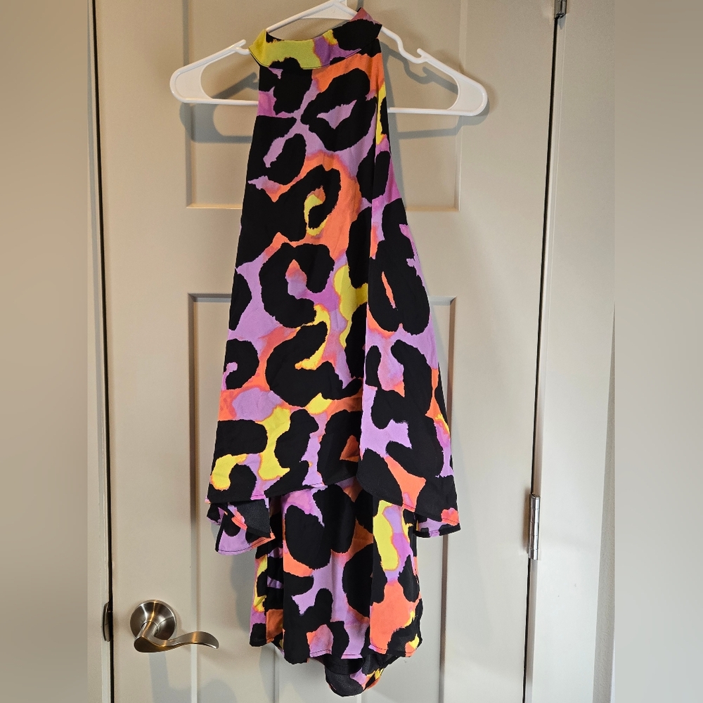 Judith March Colorful Leopard Print Romper